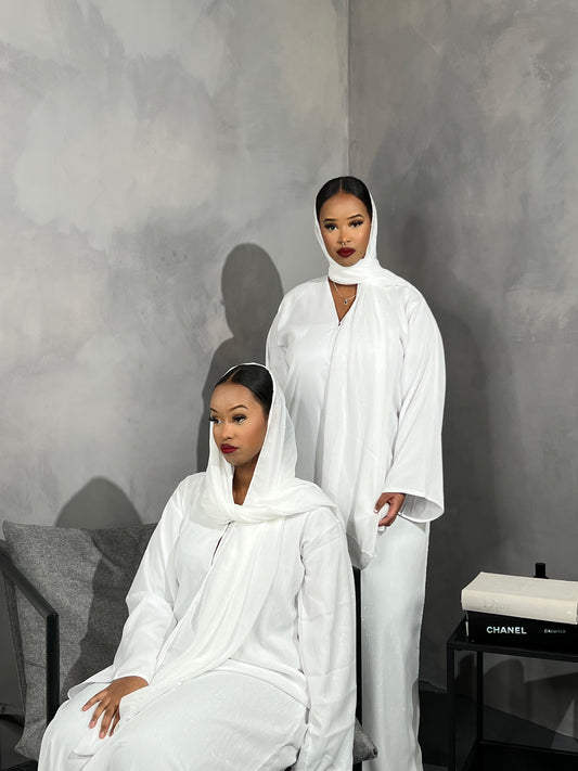 White Lamie Abaya